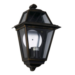 New Orleans 1 Light Outdoor Garden Wall Lantern Black, Gold IP44, E27 - thumbnail 2