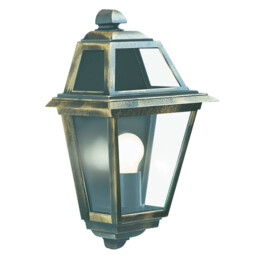 New Orleans 1 Light Outdoor Garden Wall Lantern Black, Gold IP44, E27