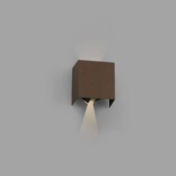 Olan Outdoor LED Up Down Wall Lamp Rust Brown 6W 3000K IP54 - thumbnail 1