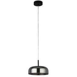 1 Light Led Pendant, Matt Black With Smoked Glass - thumbnail 3