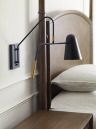 Simon 1 Light Wall Light, Midnight Black, E27 - thumbnail 2