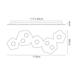 Area Ceiling, 7 x GX53 (Max 9W), Sand White - thumbnail 2