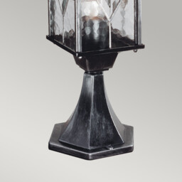 Wexford 1 Light Outdoor Pedestal Lantern Black Silver IP43, E27 - thumbnail 5