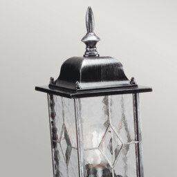 Wexford 1 Light Outdoor Pedestal Lantern Black Silver IP43, E27 - thumbnail 2
