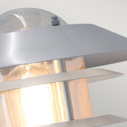 Helsingor 1 Light Outdoor Wall Lantern Light Silver, 304 SS IP44, E27 - thumbnail 2