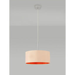 Baymont Polished Chrome E27 Universal Single Pendant With 40cm x 18cm Dual Faux Silk Shade, Antique Gold/Ruby - thumbnail 2