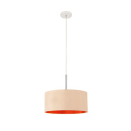 Baymont Polished Chrome E27 Universal Single Pendant With 40cm x 18cm Dual Faux Silk Shade, Antique Gold/Ruby - thumbnail 5