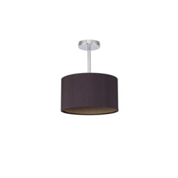 Baymont Polished Chrome E27 Semi Flush With 30cm x 17cm Dual Faux Silk Shade, Midnight Black/Green Olive - thumbnail 5