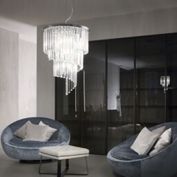 Carlton 12 Light Pendant Light Chrome, E14 - thumbnail 2