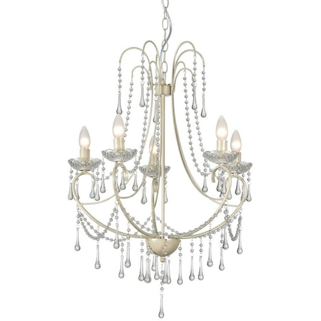 Romance 5 Light Multi Arm Chandeliers Ivory