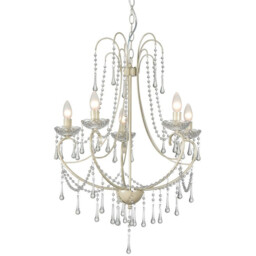 Romance 5 Light Multi Arm Chandeliers Ivory