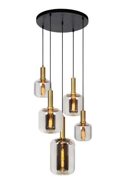 Joanet Modern Cluster Pendant Light - Ø 66cm - 5xE27 - Smoke Grey - image 1