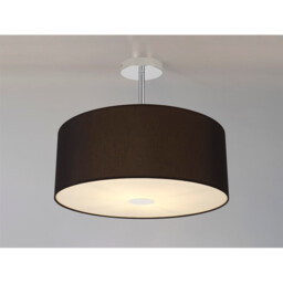 Baymont Polished Chrome 3 Light E27 Semi Flush With 50cm x 20cm Dual Faux Silk Shade, Black/Green Olive - thumbnail 2