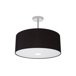 Baymont Polished Chrome 3 Light E27 Semi Flush With 50cm x 20cm Dual Faux Silk Shade, Black/Green Olive - thumbnail 5