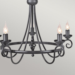 Harlech 5 Light Chandelier Black Finish - thumbnail 3
