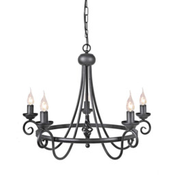 Harlech 5 Light Chandelier Black Finish - thumbnail 1