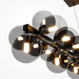 Maytoni Dallas Modern 25 Light Bar Pendant Ceiling Light Black, Black Shade, G9 - thumbnail 3