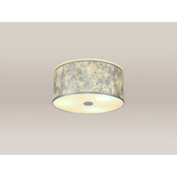 Baymont White 3 Light E27 Universal Flush Ceiling Fixture With 40cm x 18cm Silver Leaf With White Lining Shade - thumbnail 2