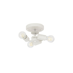 Baymont White 3 Light E27 Universal Flush Ceiling Fixture With 40cm x 18cm Silver Leaf With White Lining Shade - thumbnail 5