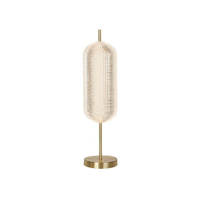 Capsule LED Table Lamp, Satin Brass Metal and Acrylic Shade - image 1