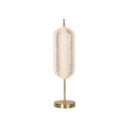 Capsule LED Table Lamp, Satin Brass Metal and Acrylic Shade - thumbnail 1
