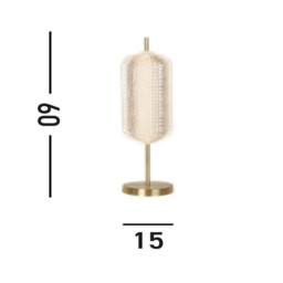Capsule LED Table Lamp, Satin Brass Metal and Acrylic Shade - thumbnail 5