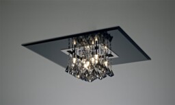 Starda Flush Ceiling Square 8 Light G9 Polished Chrome, Smoked Mirror, Smoked Crystal - thumbnail 2