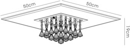 Starda Flush Ceiling Square 8 Light G9 Polished Chrome, Smoked Mirror, Smoked Crystal - thumbnail 3