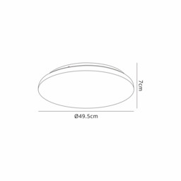 Zero CCT Ceiling 49.5cm Round, 48W LED, On Board CCT Switch 3000/4000/5000K, 4600lm, White, 3yrs Warranty - thumbnail 3
