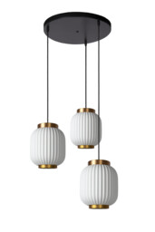 Lucide GOSSE - Pendant light - 3xE27 - White - thumbnail 3