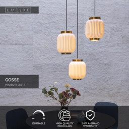 Lucide GOSSE - Pendant light - 3xE27 - White - thumbnail 2