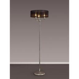 Banyan 3 Light Switched Floor Lamp With 45cm x 15cm Black Organza Shade Polished Nickel/Black - thumbnail 2