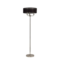 Banyan 3 Light Switched Floor Lamp With 45cm x 15cm Black Organza Shade Polished Nickel/Black - thumbnail 5