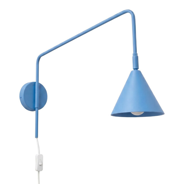 EU PLUG - Nox Dome Wall Lamp Light Blue Plug In 1x E14 On/Off Switch - image 1