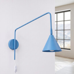 EU PLUG - Nox Dome Wall Lamp Light Blue Plug In 1x E14 On/Off Switch - thumbnail 3