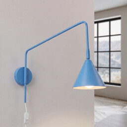 EU PLUG - Nox Dome Wall Lamp Light Blue Plug In 1x E14 On/Off Switch - thumbnail 5
