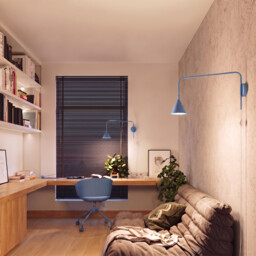 EU PLUG - Nox Dome Wall Lamp Light Blue Plug In 1x E14 On/Off Switch - thumbnail 2