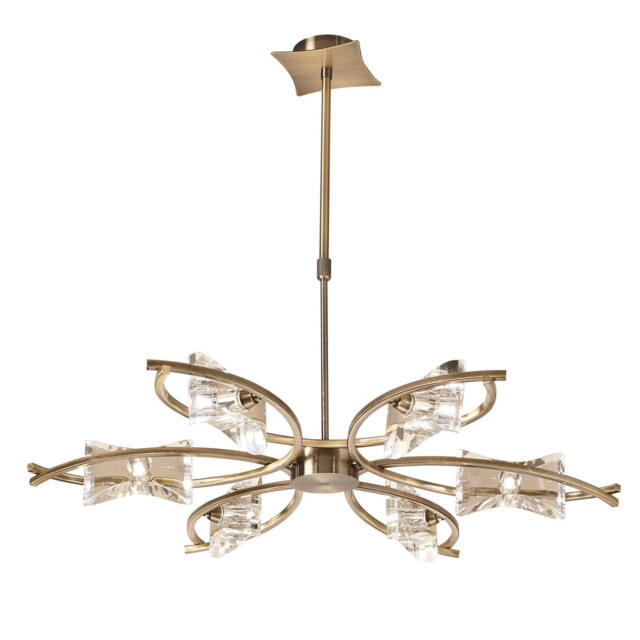 Kromo Telescopic Convertible To Semi Flush 6 Light G9, Antique Brass - image 1