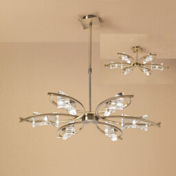 Kromo Telescopic Convertible To Semi Flush 6 Light G9, Antique Brass - thumbnail 2