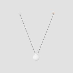 Mine 1 Light Ceiling Pendant White, Wood, E27