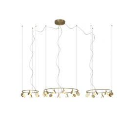 Shell 12+8+4 Light Pendant, Round, 120W LED, 3000K, 6360lm, Gold, 3yrs Warranty - thumbnail 1