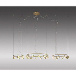 Shell 12+8+4 Light Pendant, Round, 120W LED, 3000K, 6360lm, Gold, 3yrs Warranty - thumbnail 2