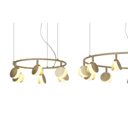 Shell 12+8+4 Light Pendant, Round, 120W LED, 3000K, 6360lm, Gold, 3yrs Warranty - thumbnail 5