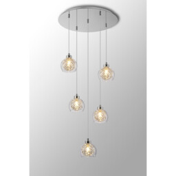 Talia Pendant Round, 5 Light G9, Polished Chrome/Silver/Clear Glass - thumbnail 2