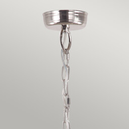 Mansion House 3 Light Outdoor Ceiling Chain Lantern Polished Nickel IP44, E14 - thumbnail 2