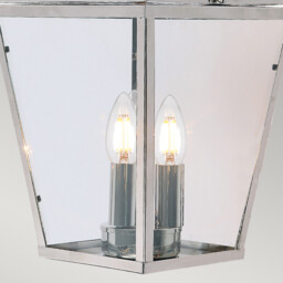 Mansion House 3 Light Outdoor Ceiling Chain Lantern Polished Nickel IP44, E14 - thumbnail 5
