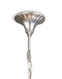 Paola Ceiling Pendant 3 Light E14, Silver Painted with Black Shades & Black Glass Droplets - thumbnail 3