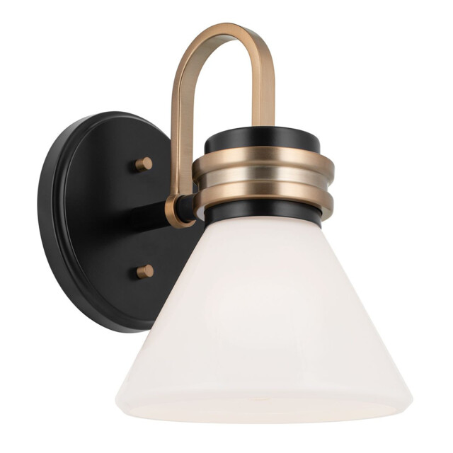 Kichler Farum Bathroom Wall Lamp Classic Black, Champagne Bronze 3000K IP44 1x G9 - image 1
