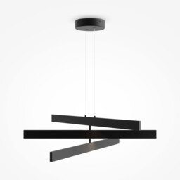 Maytoni Origami Modern 3 Light Integrated LED Pendant Ceiling Light Black 4000K - thumbnail 1