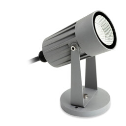 LED 1 Light Outdoor Wall Light & Spike Spot Silver IP44 - thumbnail 1